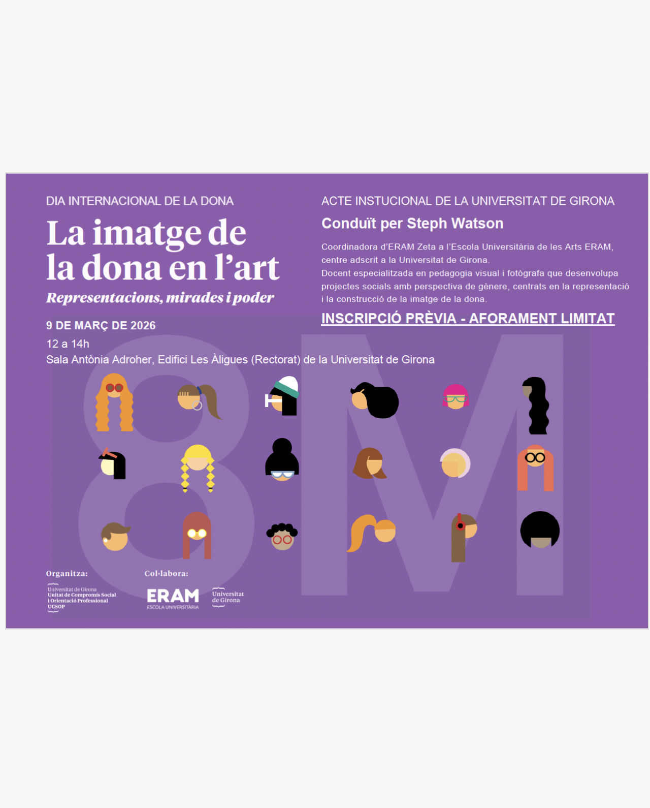 Cartell 8M Steph Watson UdG